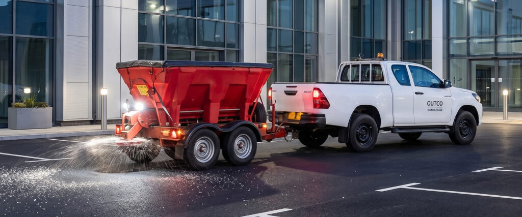 Image of OUTCO gritting a commercial carpark